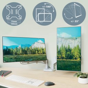 Leitz Ergo pladsbesparende dual monitor arm Grå 6