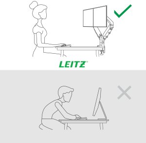Leitz Ergo pladsbesparende dual monitor arm Grå 7