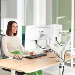 Leitz Ergo pladsbesparende dual monitor arm Grå 8
