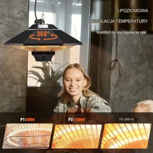 Grzejnik Elektryczny Wiszący 2000 W 9