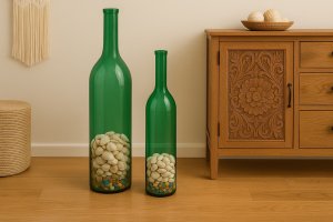 San Miguel Butelka dekoracyjna wazon 75 cm turkusowa 4766 8