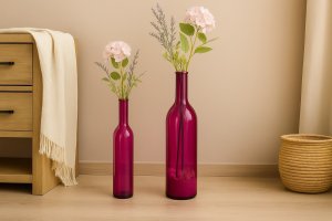 San Miguel Butelka dekoracyjna wazon 75 cm różowa 4766 8