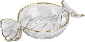 Patera szklana cukierek ze złotym paskiem 173415 2