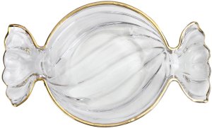 Patera szklana cukierek ze złotym paskiem 173415 5