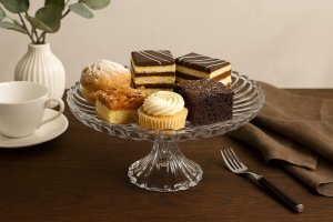 Patera szklana 29,5 cm na nóżce 6