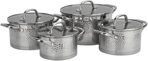 Komplet garnków 8 el. ze stali nierdzewnej Bubble 2