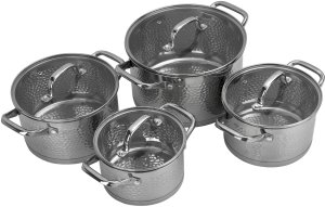 Komplet garnków 8 el. ze stali nierdzewnej Bubble 3