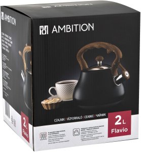 Czajnik tradycyjny z gwizdkiem 2 L Flavio czarny 7