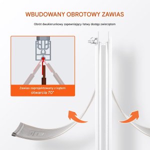Vevor Klapa dla psa do drzwi z zamkiem aluminiowa rama na magnes mała 5