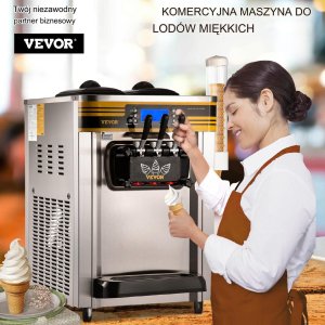 Maszyna do lodów 22-30L/h 2350W  lodziarnia 2 zbiorniki 6L 13