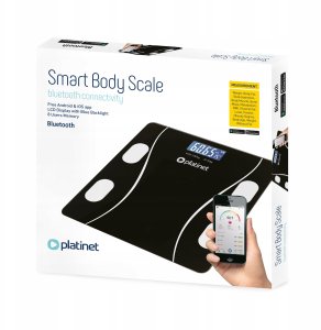Waga łazienkowa Platinet PLATINET WAGA BATHROOM SMART BODY SCALE 180KG 26X26CM WITH APP BLUETOOTH BLACK 46021 2