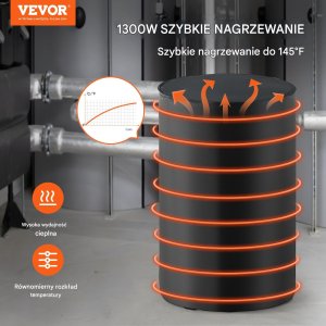Nagrzewnica grzejnik do beczek 208L termostat - 1300W regulacja 0-63C 7