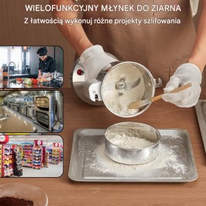 Młyn Elektryczny Młynek Przemysłowy do Przypraw Ziaren 750 g wysokie obroty 12