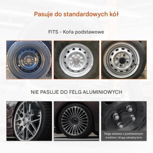Nakładki na felgi R16 43,7 cm 4 szt. uniwersalne wytrzymałe na każdą pogodę 8