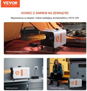 Nagrzewnica Diesla 8KW 12V/24V z Bluetooth APP do kampera z pilotem 8