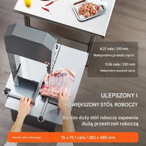 Piła Taśmowa do Mięsa i Kości do Gastronomii Przemysłowa Stalowa 850W 11