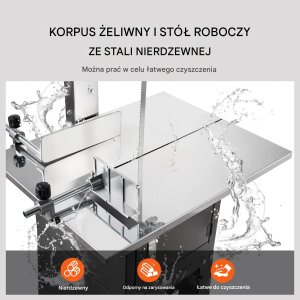 Piła Taśmowa do Mięsa i Kości do Gastronomii Przemysłowa Stalowa 850W 12