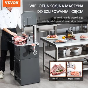 Piła Taśmowa do Mięsa i Kości do Gastronomii Przemysłowa Stalowa 850W 8