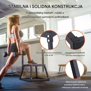 Platforma Plyometryczna Stalowa  Czarna 30 cm 4