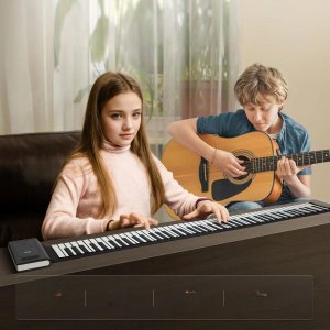 Pianino zwijane 88 klawiszy przenośne 128 rytmów ładowane USB do nauki 3