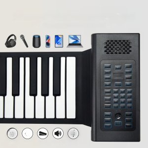 Pianino zwijane 88 klawiszy przenośne 128 rytmów ładowane USB do nauki 5