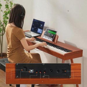 Pianino cyfrowe keyboard 88 klawiszy klawiatura ważona z podstawą + pedały 6