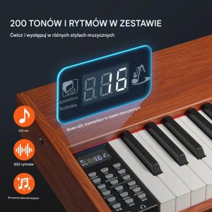 Pianino cyfrowe keyboard 88 klawiszy klawiatura ważona z podstawą + pedały 9