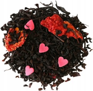 Herbata czarna TRUSKAWKOWE SERDUSZKO czerwona porzeczka truskawki 100g - sypana liściasta herbata PREMIUM Cup&You 2