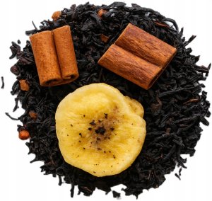 Herbata czarna BANAN W CYNAMONIE winogrona banan laski cynamonu na prezent - sypana liściasta herbata PREMIUM Cup&You 2