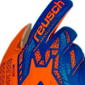 Rękawice bramkarskie Reusch Attrakt Solid Junior pomarańczowo-niebieskie 5572515 2290 6,5 6