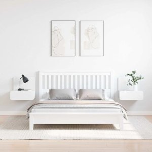 Stolik nocny 2 pcs Biały 44 x 32,5 x 40 cm Lite drewno sosnowe Lumarko! 4