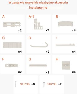 Drabinka basenowa biała 4-stopniowa 122137 cm z poręczami 180 kg 6