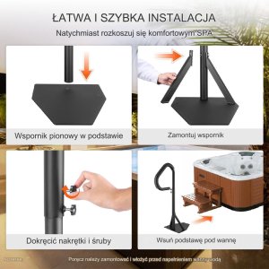 Poręcz do wanny hydromasażu regulowana wysokość 89144 cm 5