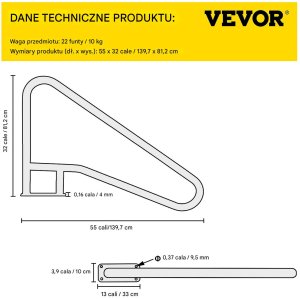 Poręcz basenowa poręcz wejściowa do basenu 140cm 11