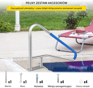 Poręcz basenowa poręcz wejściowa do basenu 140cm 10