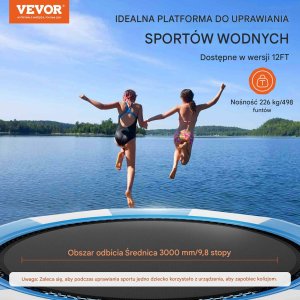 Dmuchana trampolina wodna + pompka elektryczna 415 cm niebieska 6