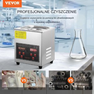 Vevor Myjka Ultradźwiękowa do czyszczenia biżuterii narzędzi 2L 60 W 4
