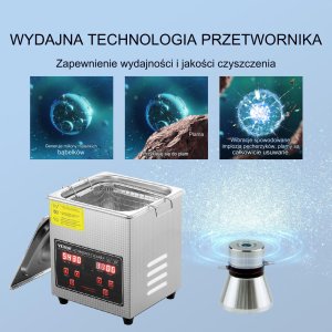 Vevor Myjka Ultradźwiękowa do czyszczenia biżuterii narzędzi 2L 60 W 5