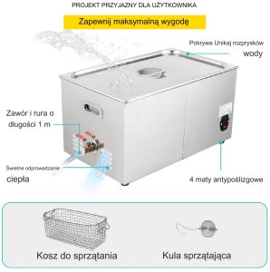 Myjka Ultradźwiękowa do czyszczenia 30L 5