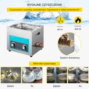 Vevor Myjka Ultradźwiękowa do czyszczenia biżuterii narzędzi 15L 3