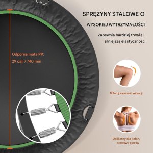 Trampolina mocna fitness z regulowanym uchwytem 104,5 cm 2