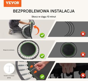 Trampolina mocna fitness z regulowanym uchwytem 104,5 cm 3