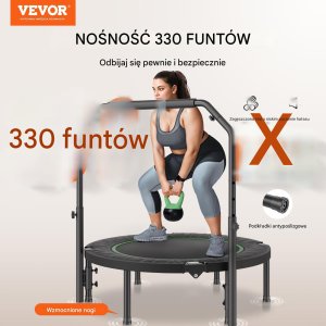 Trampolina mocna fitness z regulowanym uchwytem 104,5 cm 5