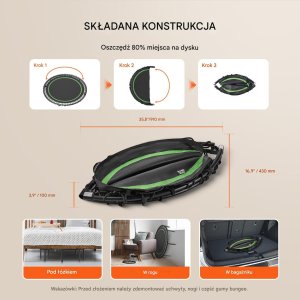 Trampolina mocna fitness z regulowanym uchwytem 129 cm 3