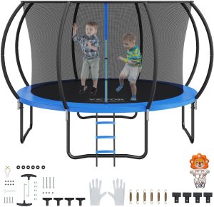 Trampolina ogrodowa z siatką wewnętrzną dla dzieci 442 cm 9