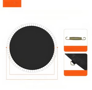 Vevor Mata do trampoliny skakania trampolina 457 cm 96 sprężyn mocna wytrzymała czarna 12