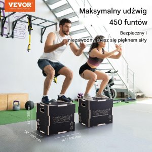 Vevor Skrzynia crossfit plyometryczna JUMP BOX 3w1 30 x 35 x 40 cm 2