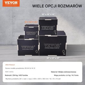 Vevor Skrzynia crossfit plyometryczna JUMP BOX 3w1 30 x 35 x 40 cm 5