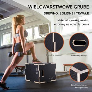 Vevor Skrzynia crossfit plyometryczna JUMP BOX 3w1 30 x 35 x 40 cm 7
