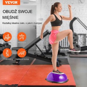 Platforma do balansowania półpiłka balansowa ćwiczeń gimnastyka fioletowa 8